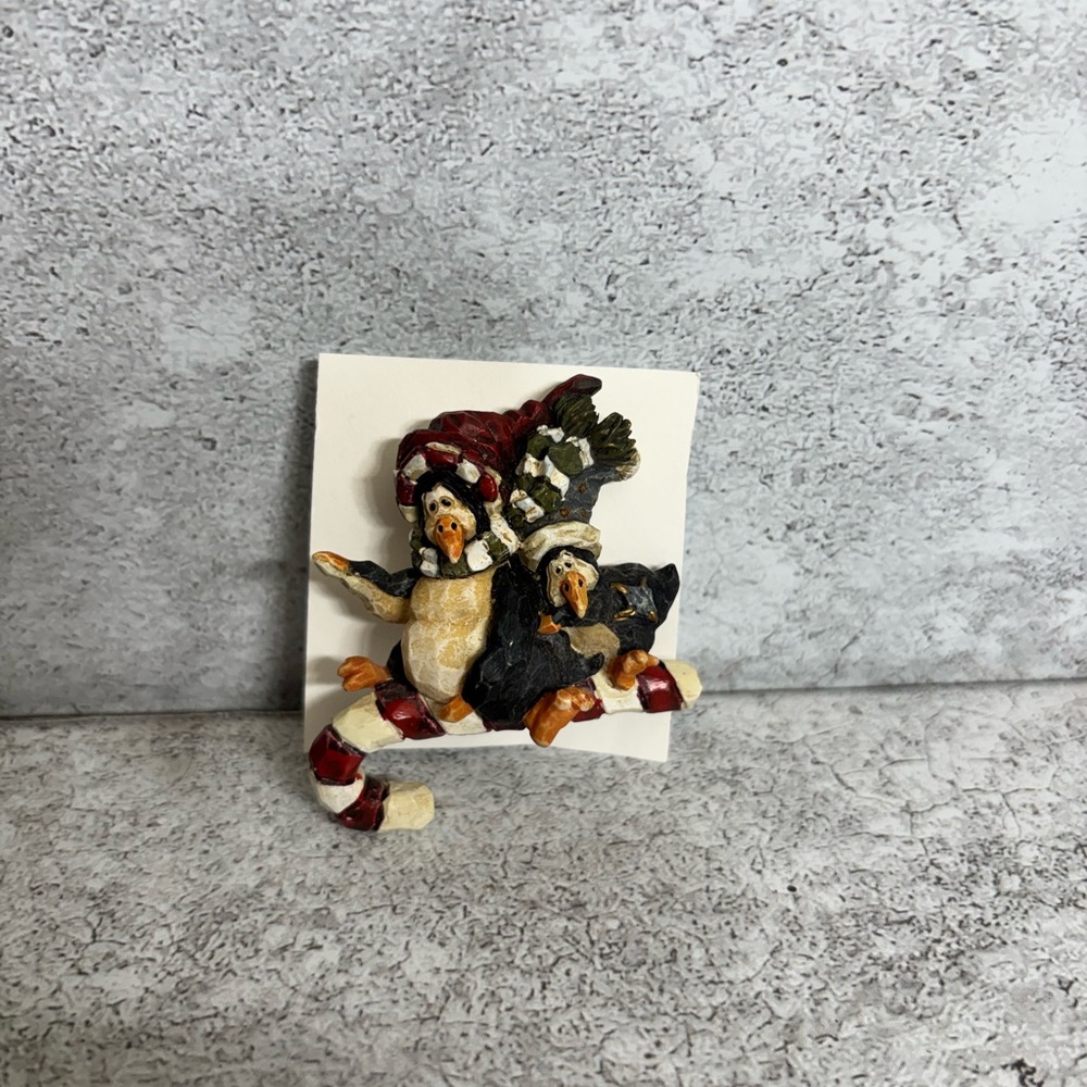 Boyds Bears Festive Brooch with Red and Black Accents